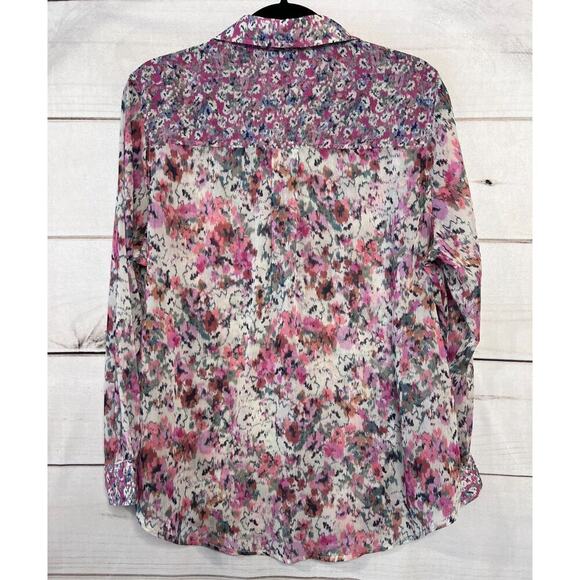 Liverpool Los Angeles Size LG Button Down Top Collar MultiColor - Picture 4 of 5